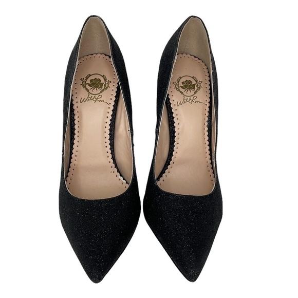 Wild Rose Heels Women's 7 Black Sparkles Hanna Pumps Shoes Pointed Toe - Picture 4 of 15